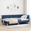 vidaXL Cadre de lit d'angle Bleu 100 cm x 200 cm Tissu et Contreplaqu&eacute;