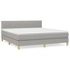 vidaXL Sommier &agrave; lattes de lit avec matelas Gris clair 160x200cm Tissu