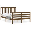 vidaXL Cadre de lit sans matelas marron miel 140x190 cm bois massif
