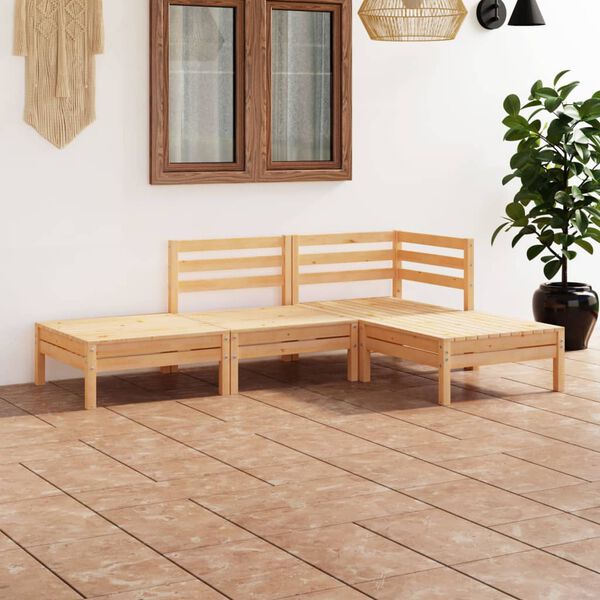 vidaXL Salon de jardin 4 pcs Bois de pin massif