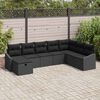 vidaXL Ensemble de canapé de jardin 8 pcs Noir 55 x 62 x 69 cm