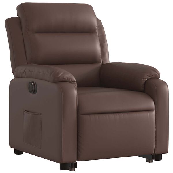 vidaXL Fauteuil inclinable &eacute;lectrique marron similicuir