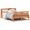 vidaXL Cadre de lit et t&ecirc;te de lit sans matelas cire marron 120x200 cm