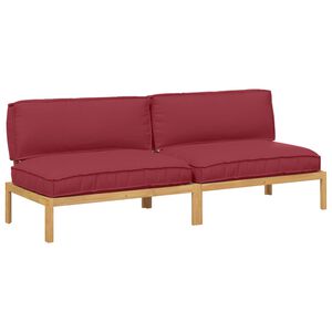 vidaXL Ensemble de Canap&eacute;s avec coussin Uni Bordeaux 240 x 80 x 69 cm