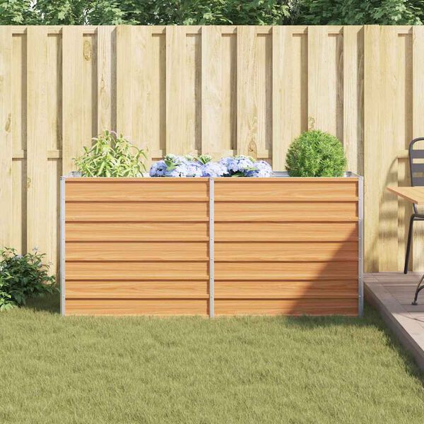vidaXL Jardini&egrave;re sur&eacute;lev&eacute;e Marron Clair 160 x 40 x 77 cm