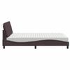 vidaXL Lit avec matelas marron fonc&eacute; 140x190 cm tissu