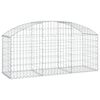vidaXL Panier de gabions arqu&eacute; 150x50x60/80 cm Fer galvanis&eacute;