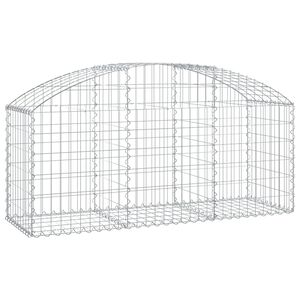 vidaXL Panier de gabions arqu&eacute; 150x50x60/80 cm Fer galvanis&eacute;