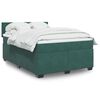 vidaXL Sommier &agrave; lattes de lit et matelas Vert fonc&eacute; 140x190cm Velours