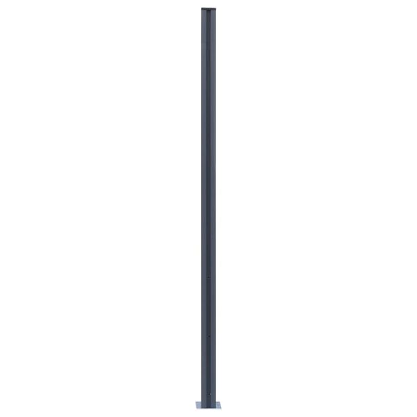 vidaXL Poteaux de cl&ocirc;ture 3 pcs Gris fonc&eacute; 185 cm Aluminium