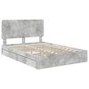 vidaXL Lit de Rangement Gris b&eacute;ton 150 x 200 cm Bois d'ing&eacute;nierie