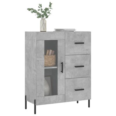 vidaXL Buffet gris béton 69,5x34x90 cm bois d'ingénierie