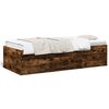 vidaXL Lit de jour avec tiroirs sans matelas ch&ecirc;ne fum&eacute; 75x190 cm