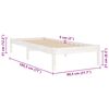 vidaXL Cadre de lit sans matelas blanc bois massif