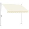 vidaXL Auvent r&eacute;tractable cr&egrave;me 250x150 m tissu et acier