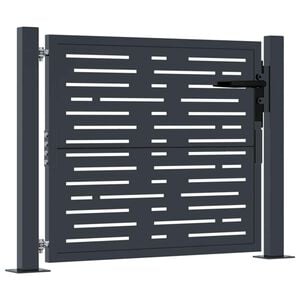 vidaXL Portail de jardin Anthracite 100x75 cm Acier Design carr&eacute;
