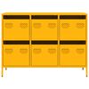 vidaXL Buffet jaune moutarde 101,5x39x73,5 cm acier laminé à froid