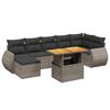 vidaXL Salon de jardin 8 pcs avec coussins gris r&eacute;sine tress&eacute;e
