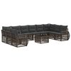vidaXL Ensemble de canap&eacute; de jardin 11 pcs Gris et Gris fonc&eacute;