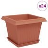 vidaXL Pots de plantes 24 pc Rouge brique Plastique