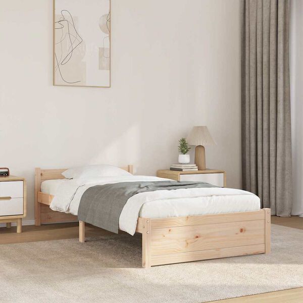 vidaXL Cadre de lit sans matelas bois massif 90x190 cm