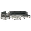 vidaXL Salon de jardin 6 pcs avec coussins r&eacute;sine tress&eacute;e gris