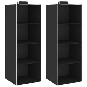 vidaXL &Eacute;tag&egrave;res suspendues de rangement 2 pcs 4 niveaux Tissu