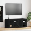 vidaXL Meuble TV Noir 100 x 35 x 40 cm Bois d'ing&eacute;nierie