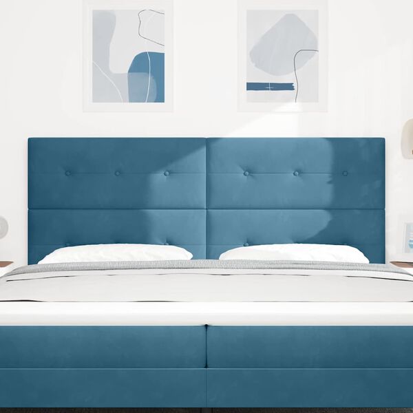 vidaXL T&ecirc;te de lit LED avec des lumi&egrave;res &agrave; LED Bleu 200 cm Polyester