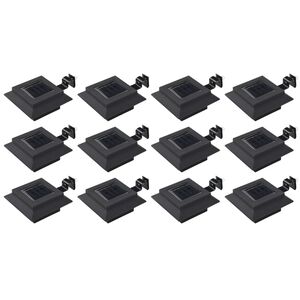 vidaXL Lampes solaires &agrave; LED carr&eacute;es d'ext&eacute;rieur 12 pcs 12 cm Noir