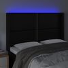 vidaXL T&ecirc;te de lit &agrave; LED Noir 147x16x118/128 cm Similicuir