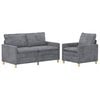 vidaXL Ensemble de Canap&eacute;s 2 pc Gris clair Polyester