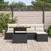 vidaXL Ensemble de canap&eacute; de jardin 6 pcs Noir Poly rotin