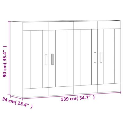 vidaXL Armoires murales 2 pcs sonoma gris bois d'ingénierie