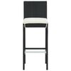 vidaXL Ensemble de bar de jardin 3 pcs et coussins R&eacute;sine tress&eacute;e Noir
