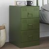 vidaXL Table de chevet vert olive 34,5x39x62 cm acier