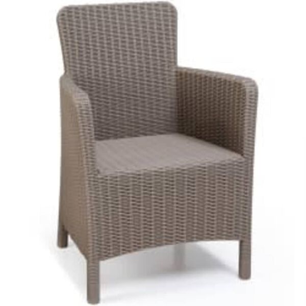 Allibert Chaises &agrave; d&icirc;ner de jardin 2 pcs Trenton Cappuccino
