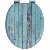 vidaXL Si&egrave;ge de toilette Bleu 44 x 38 cm Panneau MDF