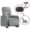 vidaXL Fauteuil inclinable de massage &eacute;lectrique Gris clair Tissu