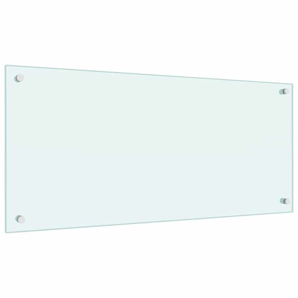 vidaXL Protection de cuisine 2 pcs Blanc 90 x 40 cm verre tremp&eacute;