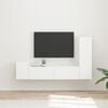 vidaXL Ensemble meuble TV Montage mural 4 pcs Blanc Bois d'ing&eacute;nierie
