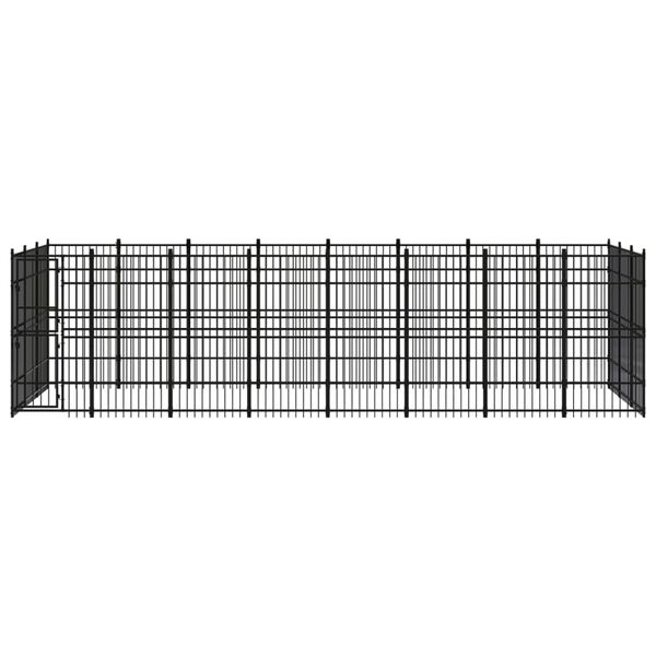 vidaXL Chenil d'ext&eacute;rieur pour chiens Acier 22,12 m&sup2;