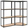 vidaXL &Eacute;tag&egrave;res &agrave; 4 niveaux 2pcs Anthracite Acier et bois d'ing&eacute;nierie