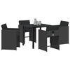 vidaXL Ensemble de salle &agrave; manger pour jardin 5 pcs Noir polyrotin