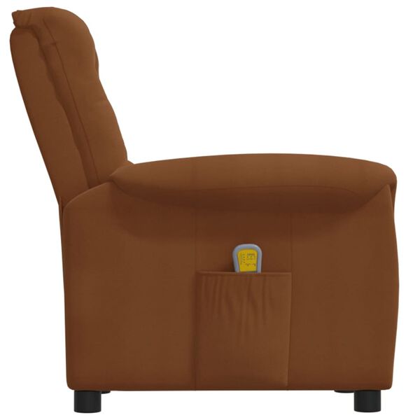 vidaXL Fauteuil de massage Marron Tissu microfibre