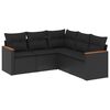 vidaXL Salon de jardin 5 pcs avec coussins noir r&eacute;sine tress&eacute;e