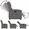 vidaXL Fauteuil inclinable de massage &eacute;lectrique Gris fonc&eacute; Tissu