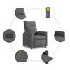 vidaXL Fauteuil inclinable de massage en tissu gris fonc&eacute;