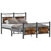 vidaXL Cadre de lit sans matelas ch&ecirc;ne fum&eacute; 120x190 cm bois ing&eacute;nierie