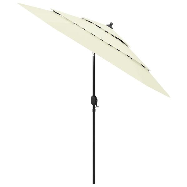 vidaXL Parasol de jardin à 3 niveaux avec mât en aluminium sable 2,5 m